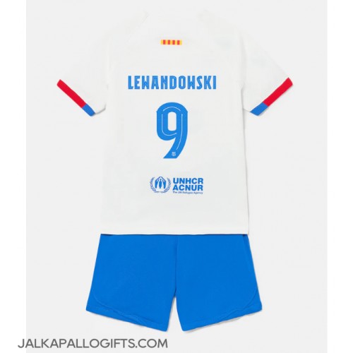 Barcelona Robert Lewandowski #9 Vieras Peliasu Lasten 2023-24 Lyhythihainen (+ Lyhyet housut)